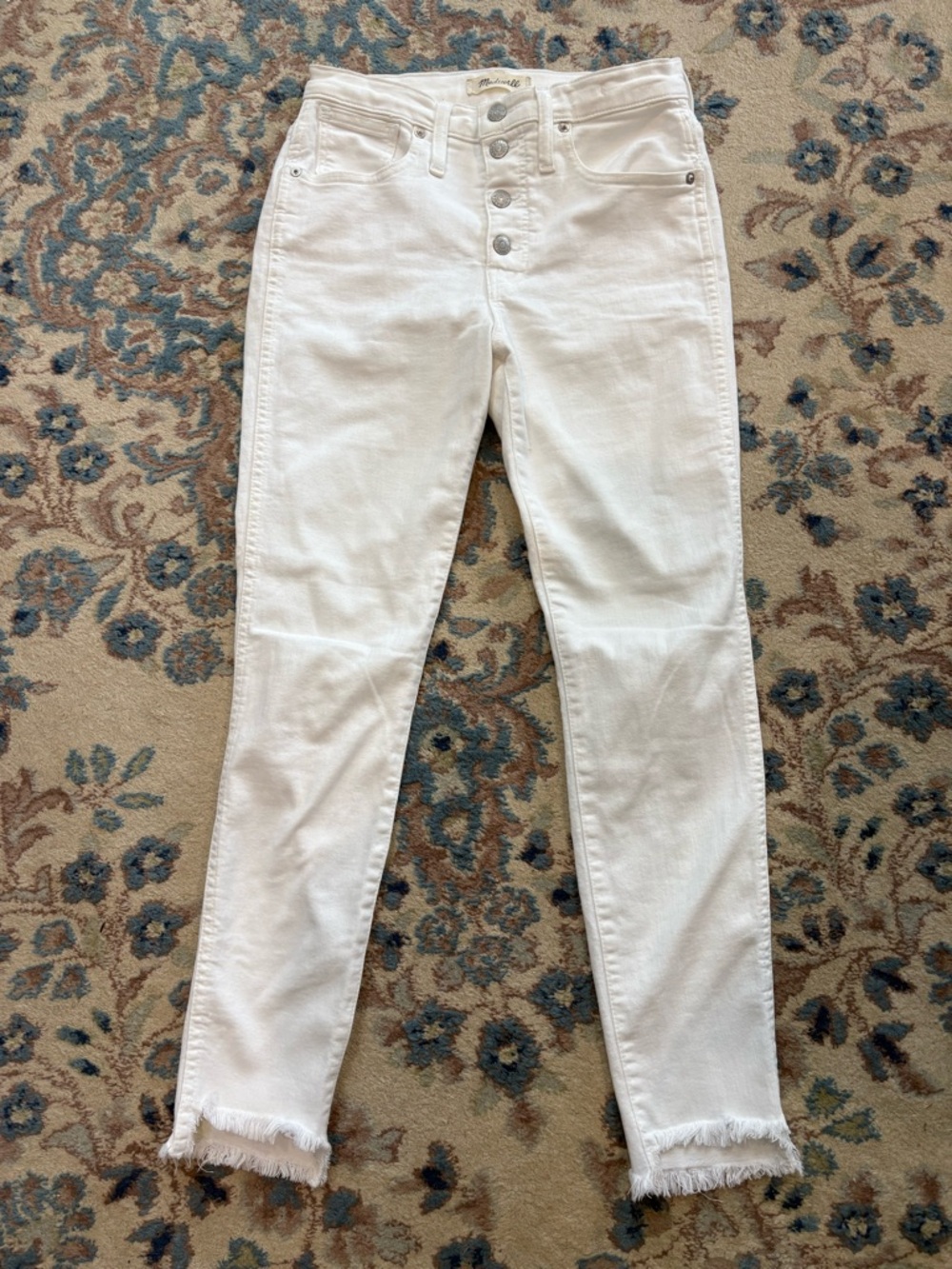 Madewell 10” High-Rise Skinny Button Fly White Jean Sz 27